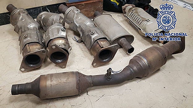 Catalizadores incautados en una operación policial en Madrid