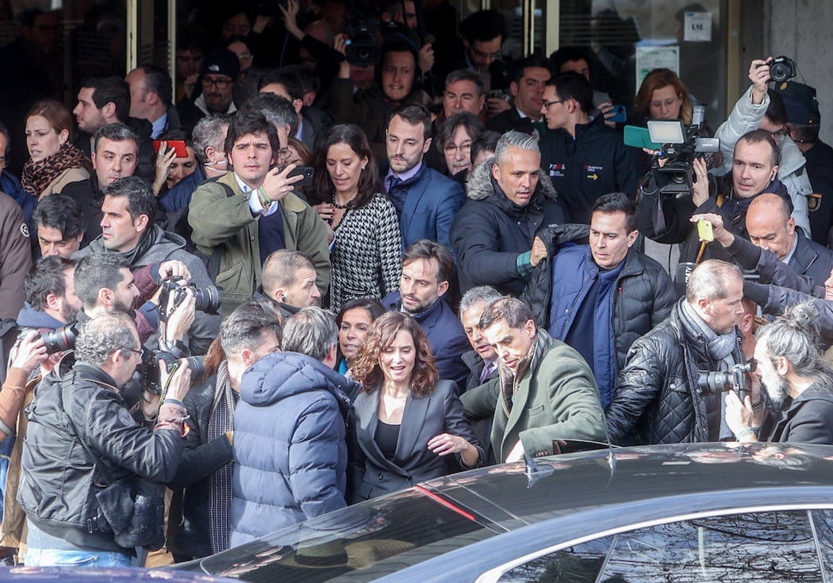 Isabel Díaz Ayuso, a su salida del acto de alumnos ilustre