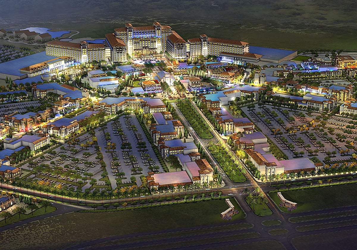 Recreación del macrocomplejo presentado en 2017 por Cordish para los terrenos de Torres de la Alameda