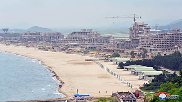 Imagen difundida en un medio coreano del complejo turístico 'Wosan' inspirado como una réplica de Benidorm.