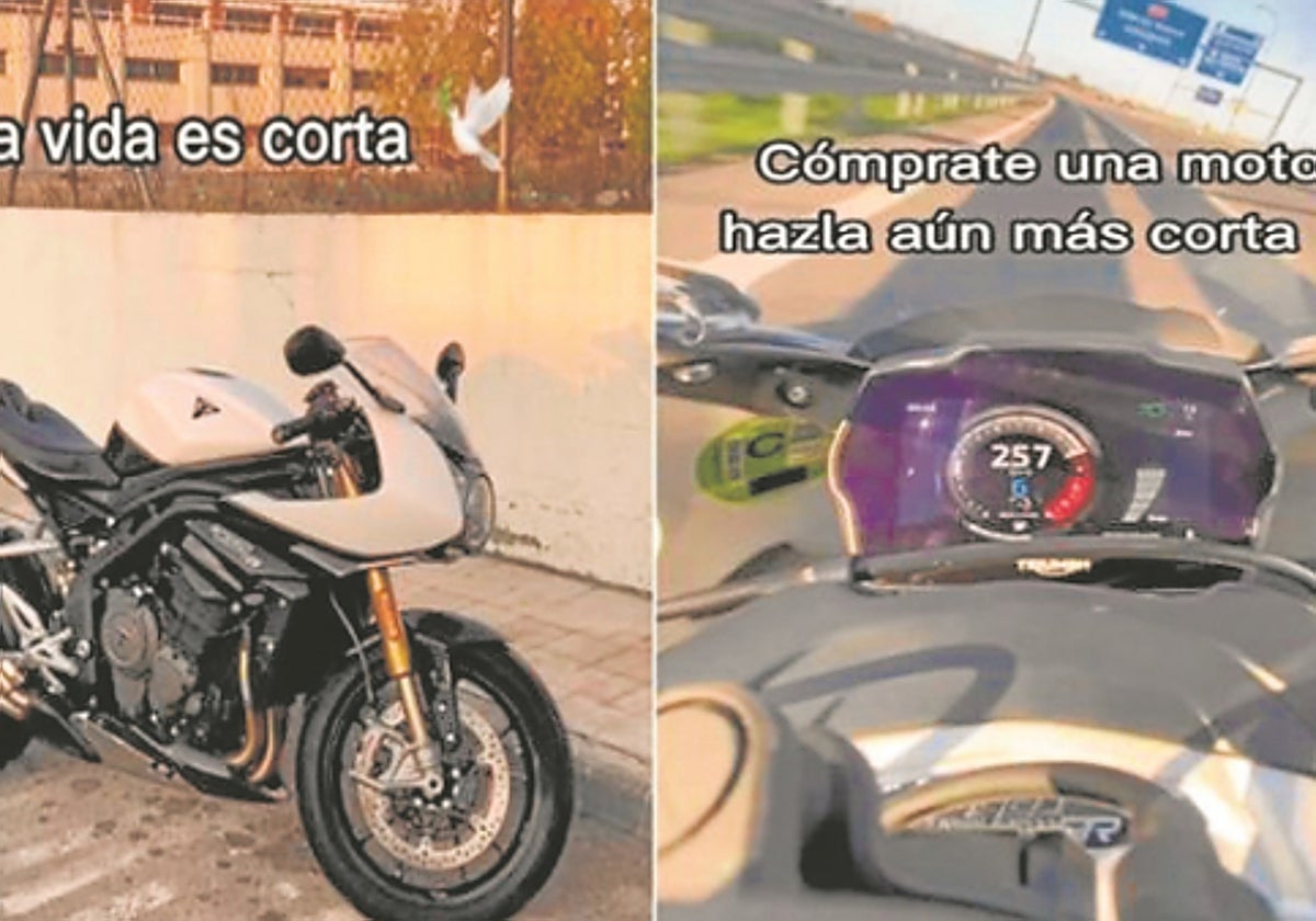 El motorista cazado, de 23 años, publicó el vídeo acompañado de la siguiente leyenda: «La vida es corta. Cómprate una moto y hazla aún más corta»