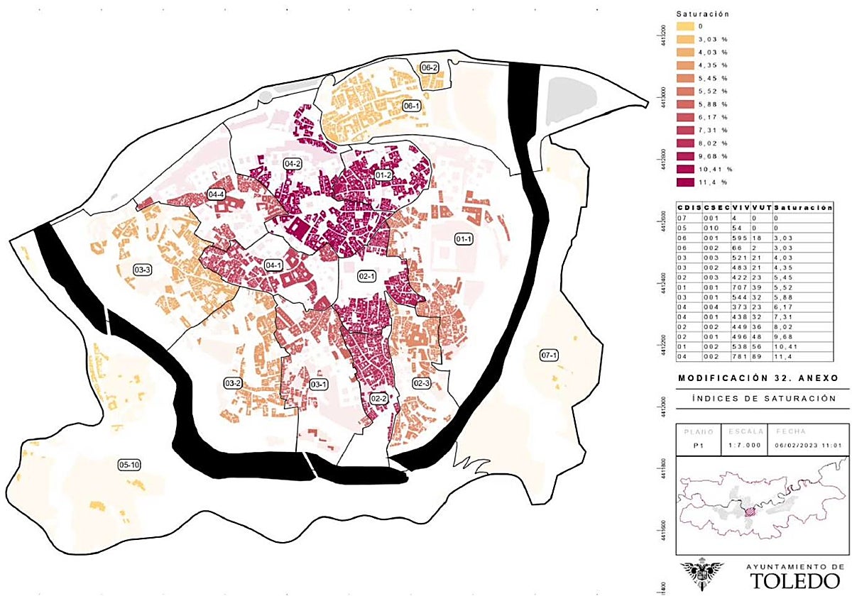 Densidad de viviendas turísticas en el Casco Histórico