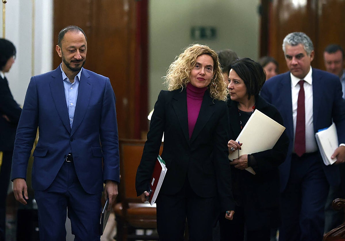 La presidenta del Congreso, Meritxell Batet, a su llegada a la reunión de la Mesa y de la Junta de Portavoces