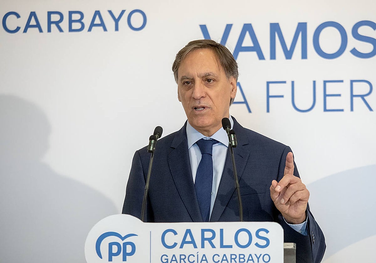 Carlos García Carbayo, durante la presentación de su precandidatura a la Presidencia del Partido Popular de Salamanca
