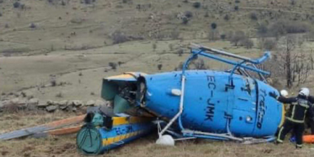 Un helicóptero de la DGT es pillado durante un aterrizaje de emergencia en Madrid