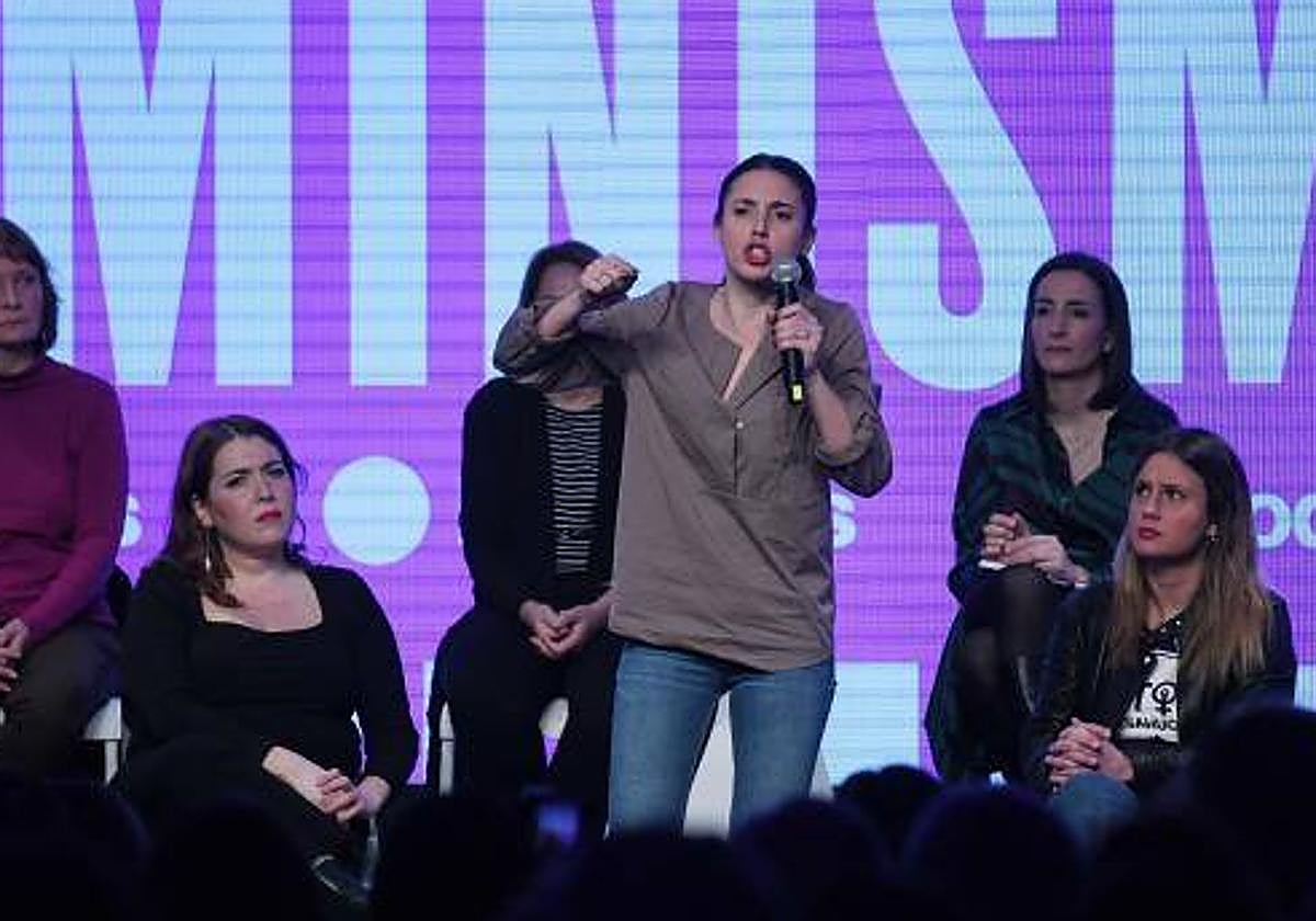 La ministra de Igualdad, Irene Montero, el pasado sábado