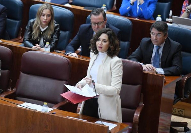 Ayuso carga contra Podemos: «Viven del cuento y de llamar fascistas a sus socios de Gobierno»