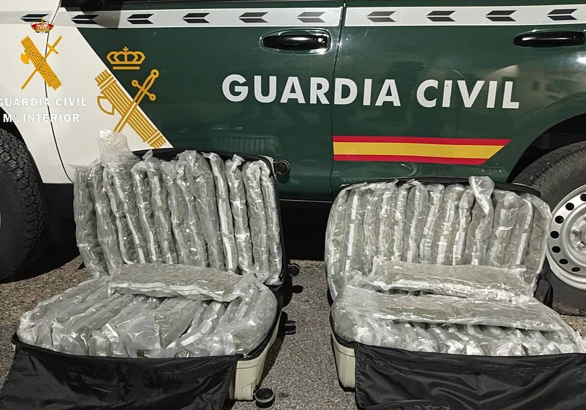 Detenido tras ser &#039;pillado&#039; con dos maletas cargadas con más de 34 kilos de marihuana en un autobús