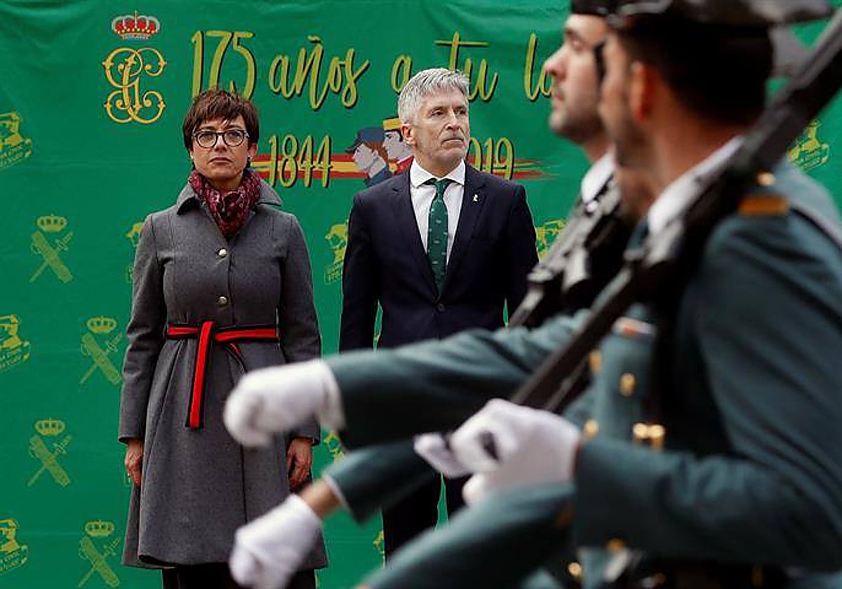 El ministro Fernando Grande-Marlaska y la directora general de la Guardia Civil, María Gámez