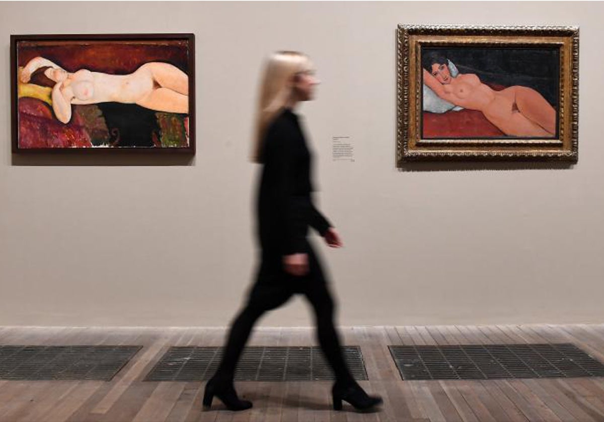 Imagen de archivo de dos obras reales de Amedeo Modigliani expuestas en el museo Tate Modern de Londres