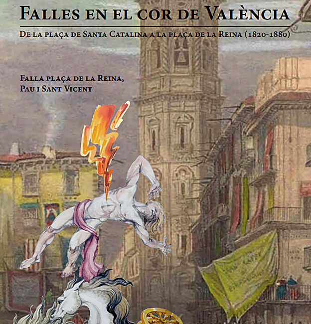 Portada del libro de la falla de la Plaza de la Reina sobre el monumento de Casalis y su historia como comisión
