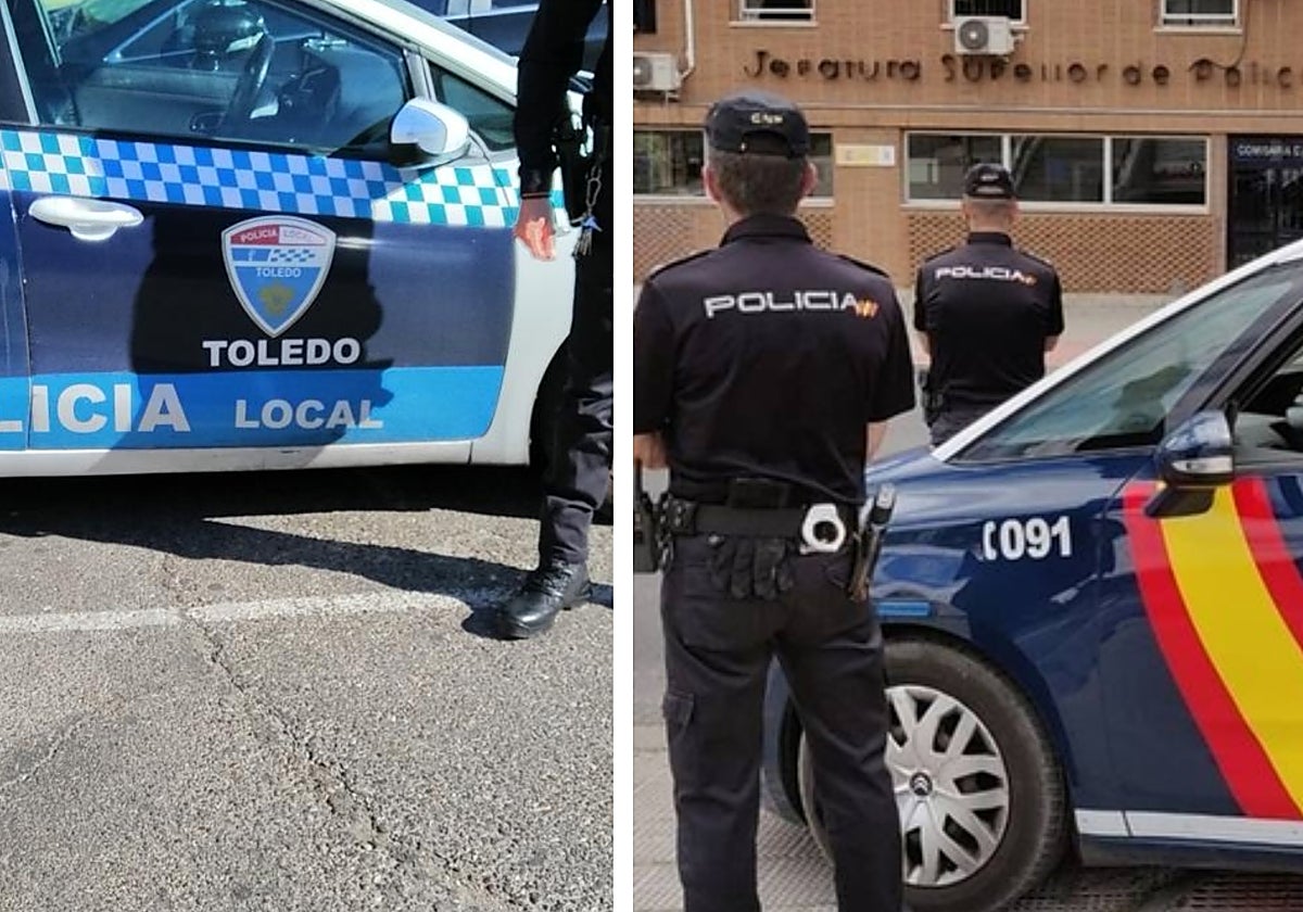 Agentes de la Policía local de Toledo y de la Policía Nacional