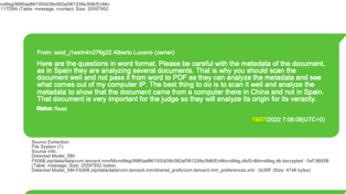 Imagen principal - El mensaje de Luceño que pide «cuidado» con los metadatos