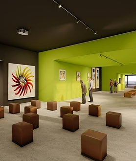 Imagen secundaria 2 - Recreaciones de los futuros espacios de la ampliación de Mercamadrid: aulas de trabajo, zona exterior y exposiciones