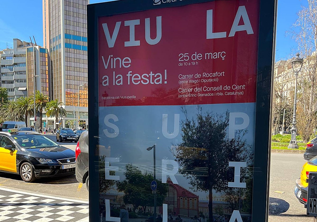 Cartel anunciando la fiesta de la superilla