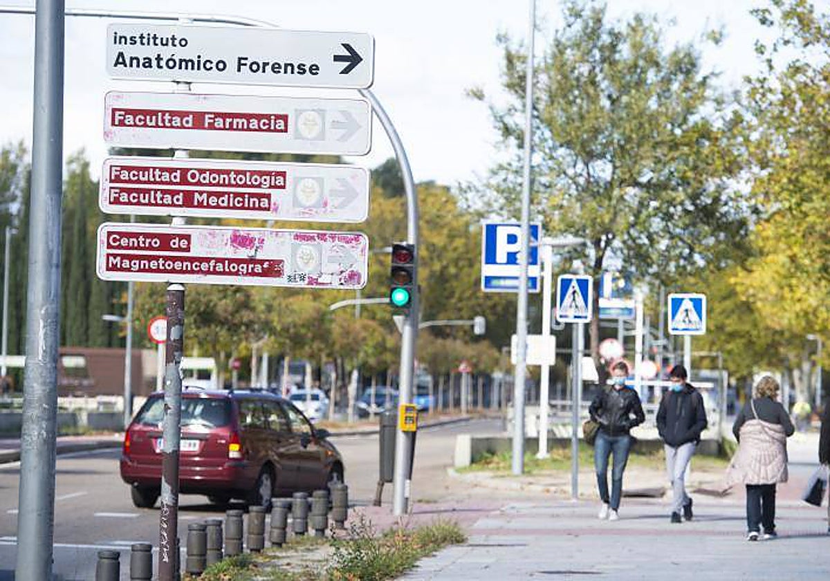 Universitarios en la Ciudad Universitaria de Madrid
