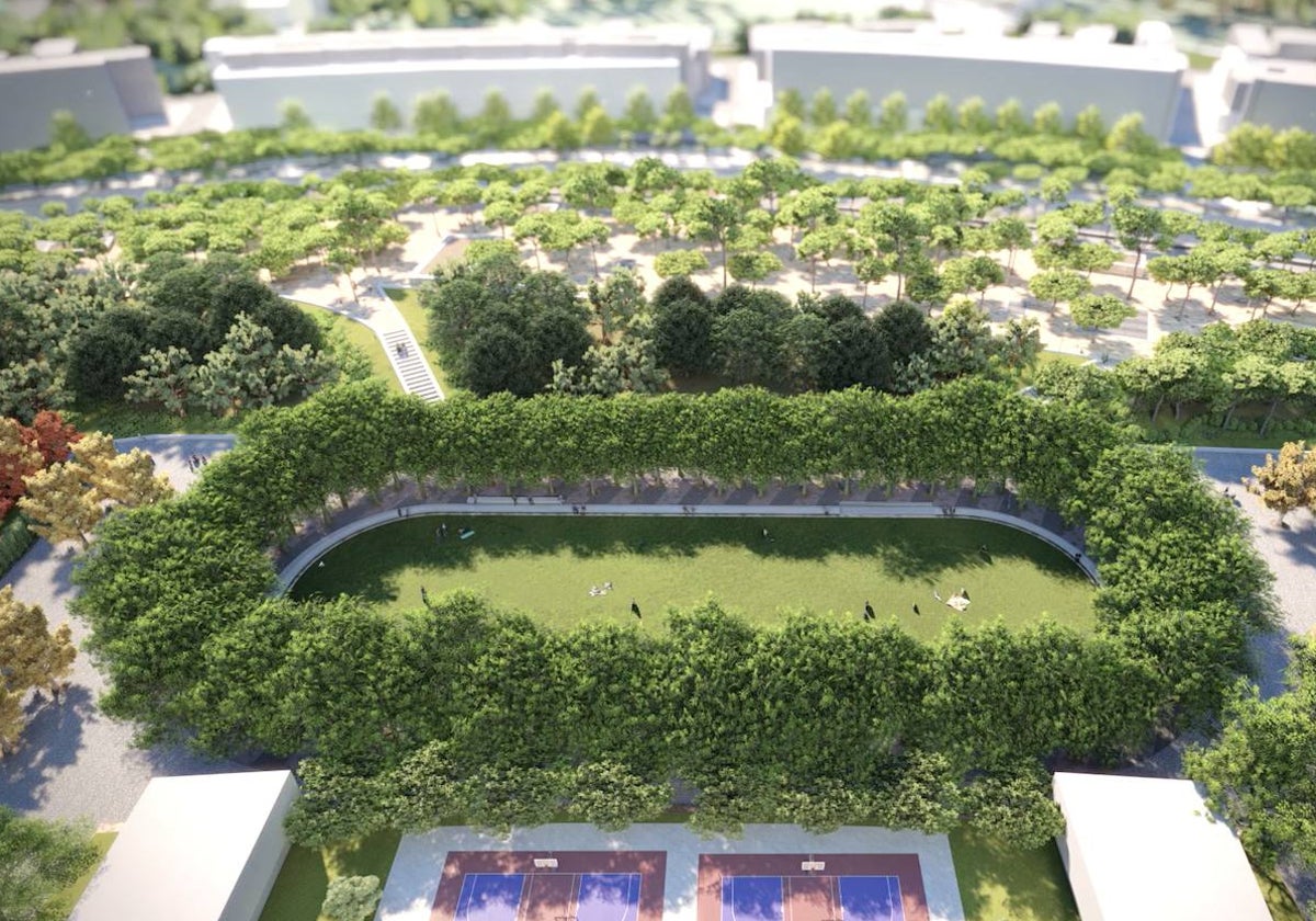 La explanada donde se ubicaba el Vicente Calderón se convertirá en una pradera verde