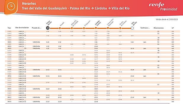 Nuevos horarios desde este jueves para unir Córdoba y Rabanales