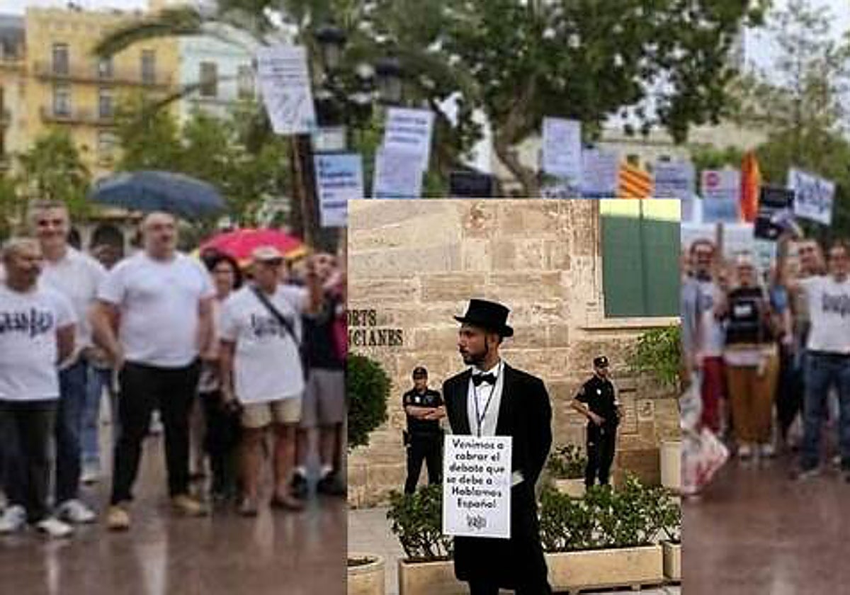 Una protesta anterior de Hablamos Español para reivindicar la libertad de elección de la lengua en las aulas por las familias.