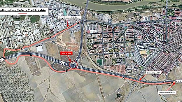 Éstas son las nueve alternativas para el corte de tráfico en los enlaces entre la Ronda Oeste de Córdoba y la A-4 desde este sábado