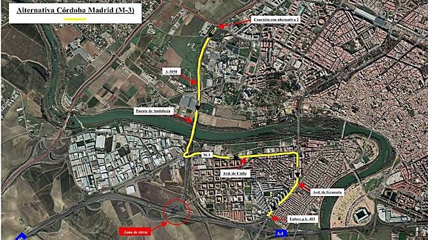 Éstas son las nueve alternativas para el corte de tráfico en los enlaces entre la Ronda Oeste de Córdoba y la A-4 desde este sábado