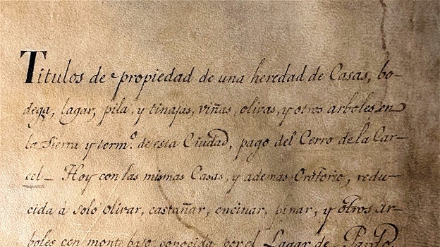 Fragmento del título de propiedad