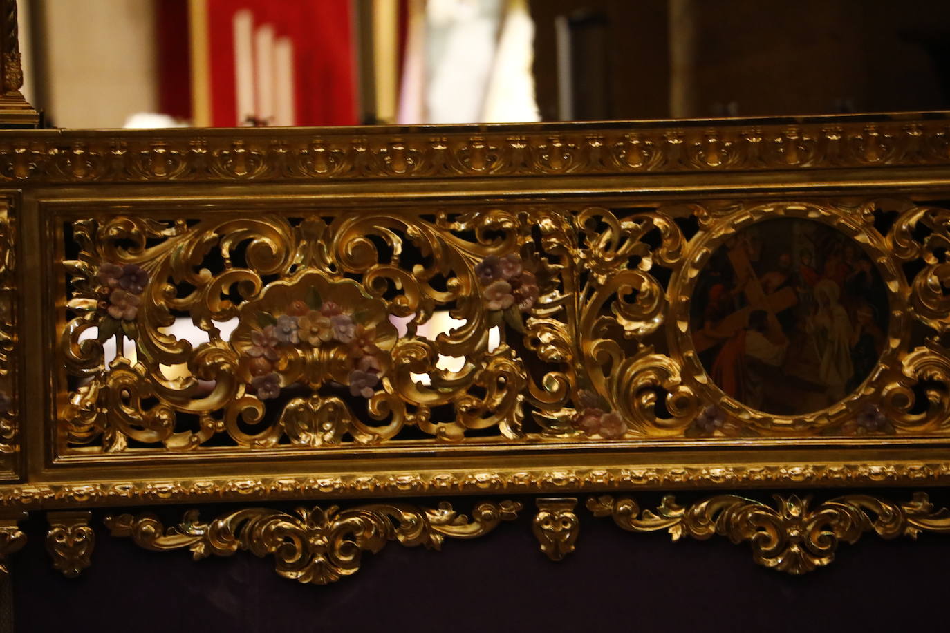 El palio de la Virgen de las Lágrimas de Córdoba tras su reforma, en imágenes