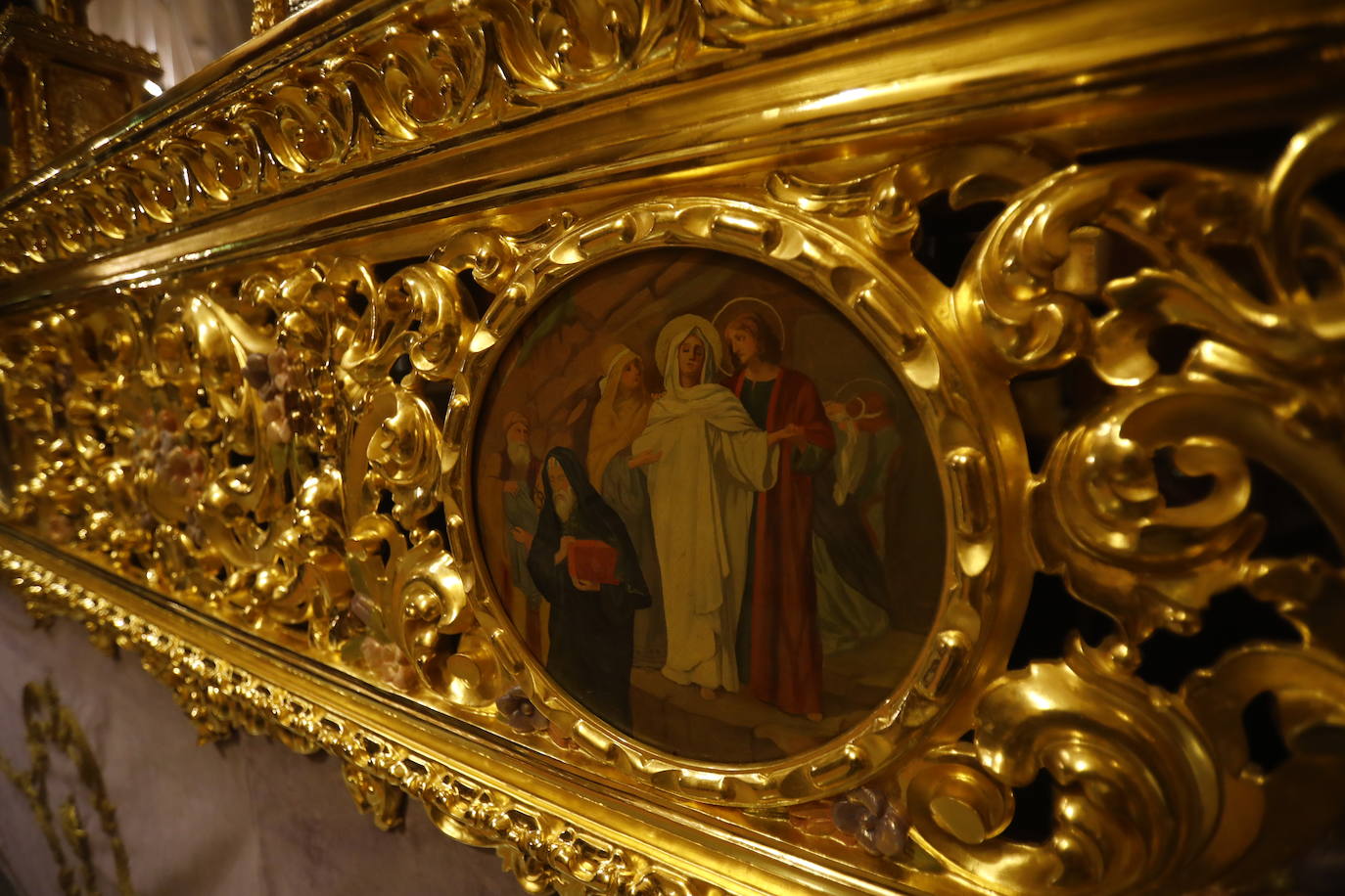 El palio de la Virgen de las Lágrimas de Córdoba tras su reforma, en imágenes