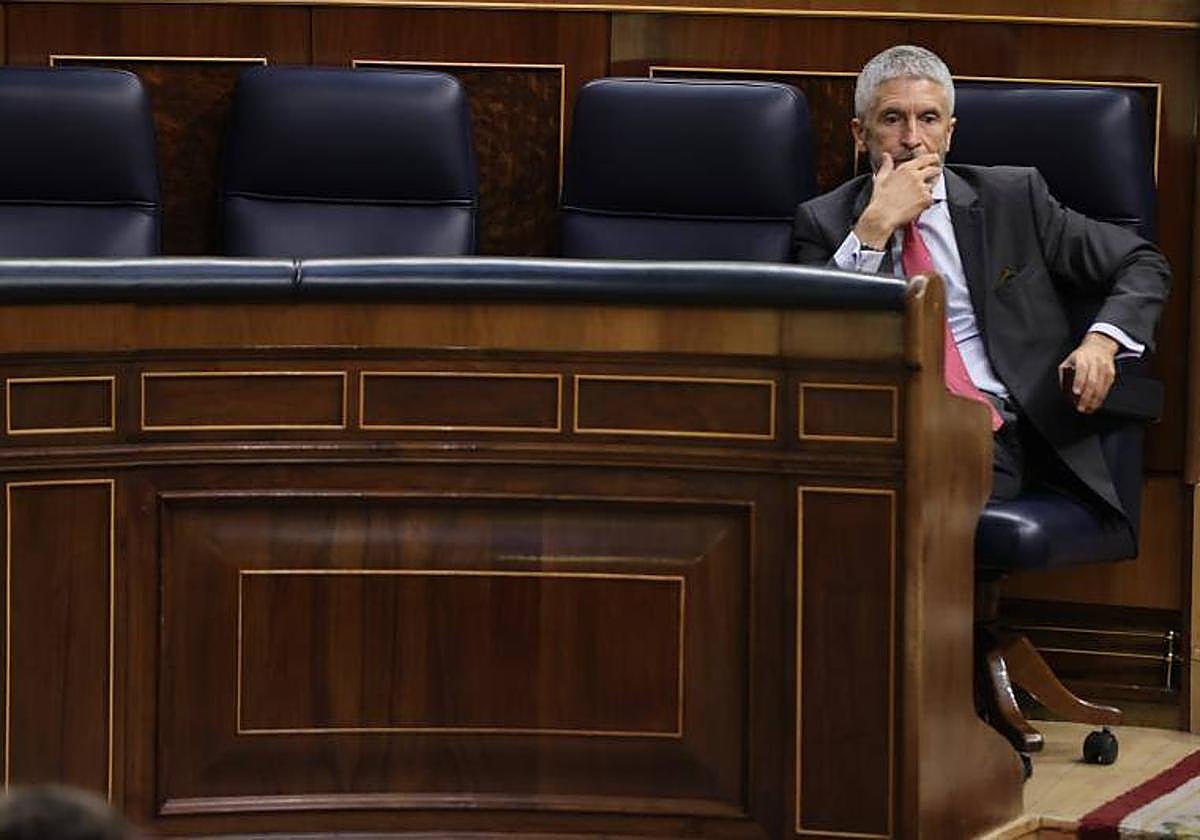 El ministro del Interior, Fernando Grande-Marlaska, en el Congreso de los Diputados