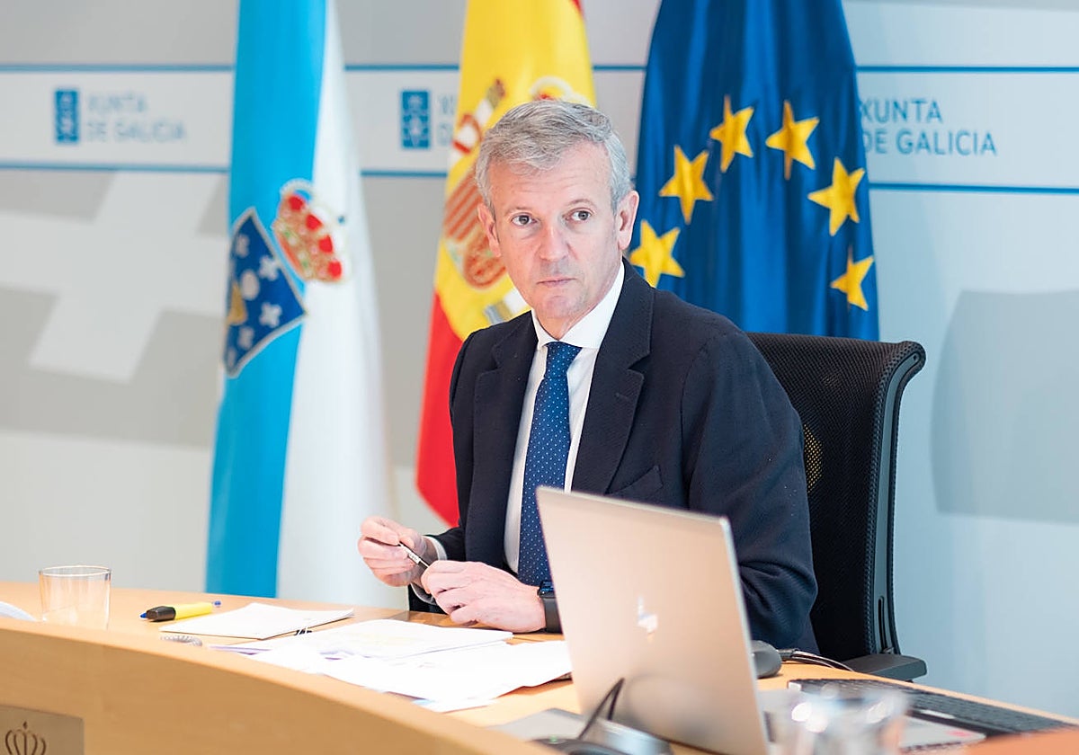 Rueda, al frente de la reunión del Consello, este miércoles