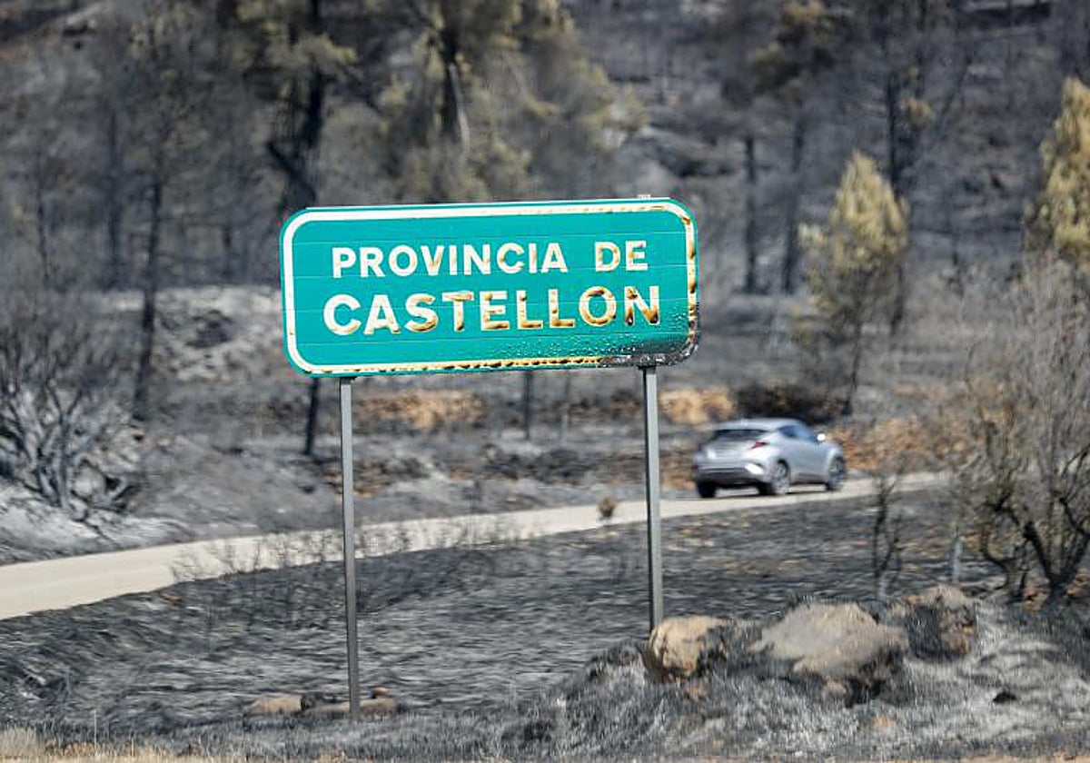 Imagen de archivo tomada durante el incendio forestal de Castellón