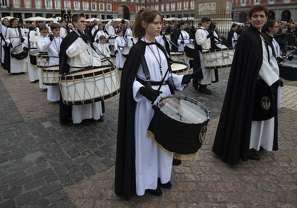 Tamborrada del Domingo de Resurrección en la Plaza Mayor, en 2019