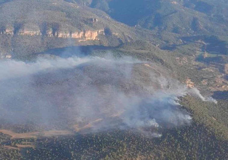 Un incendio en Ocentejo afecta al parque natural del Alto Tajo