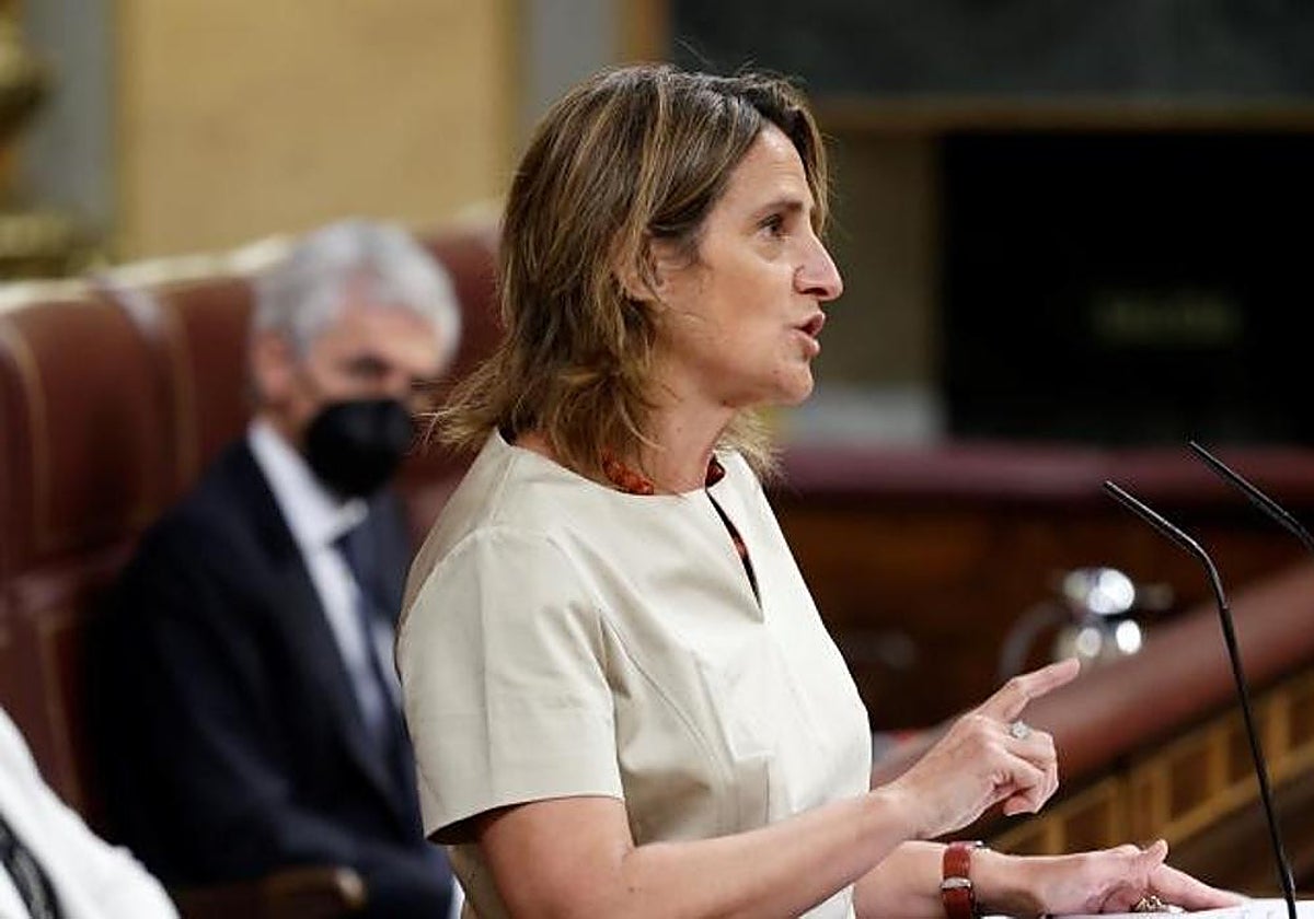 La ministra de Transición Ecológica, Teresa Ribera, en el Parlamento
