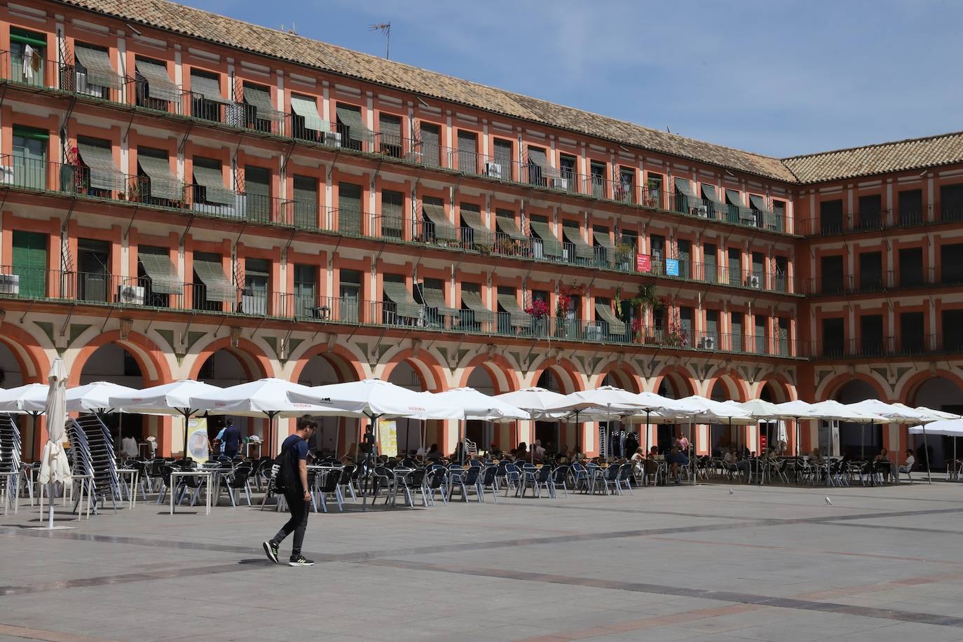 La plaza de la Corredera de Córdoba después de la limpieza, en imágenes