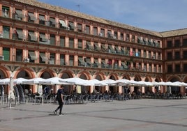 La plaza de la Corredera de Córdoba después de la limpieza, en imágenes