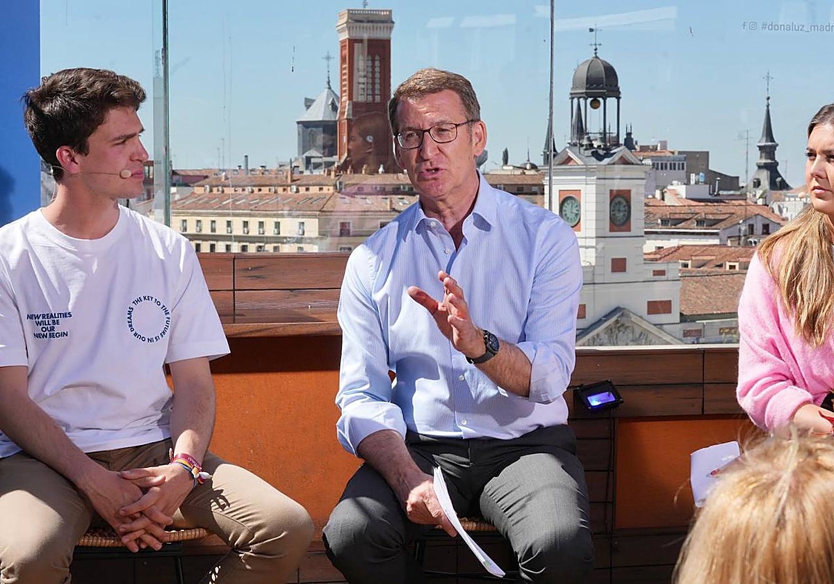 Alberto Núñez Feijóo, durante la presentación de las medidas del PP sobre vivienda dirigidas a los jóvenes