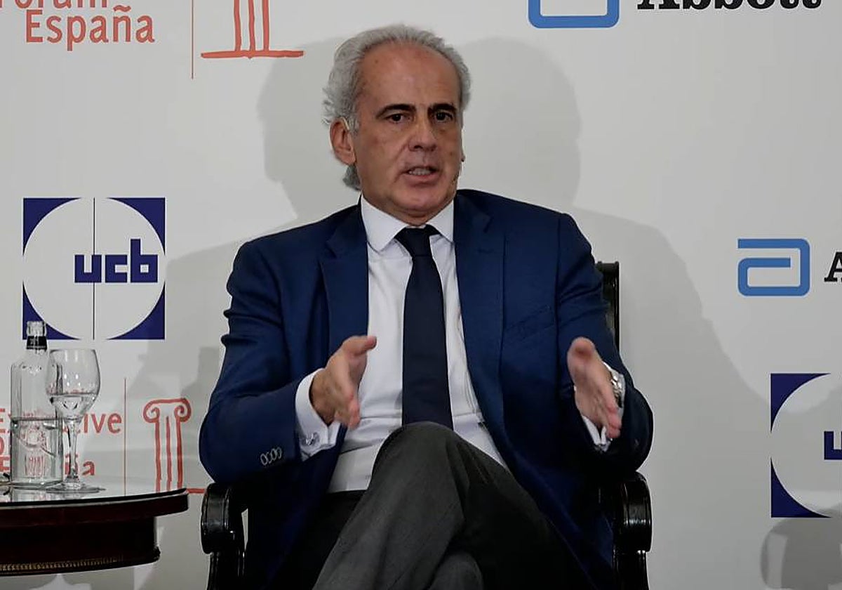 El consejero de Sanidad, Enrique Ruiz Escudero, durante el desayuno de Executive Forum