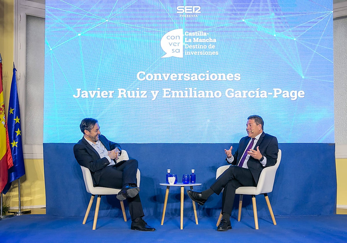 El periodista Javier Ruiz y García-Page, durante el 'Foro Conversa: Castilla-La Mancha, destino de inversiones'