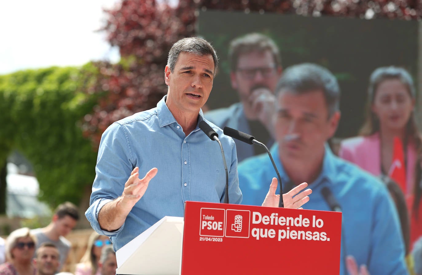 El mitin de Pedro Sánchez en Toledo, en imágenes