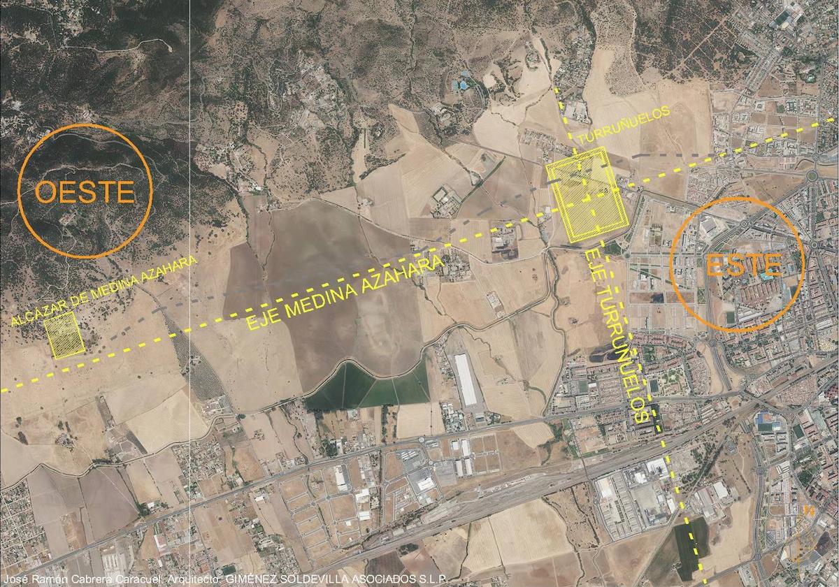 Posible ubicación de Medina al-Zahira, en la zona de poniente