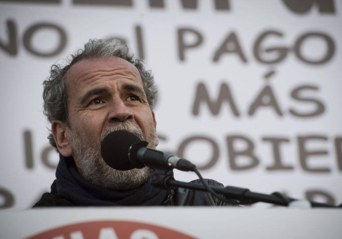 Toledo, durante una intervención en una protesta