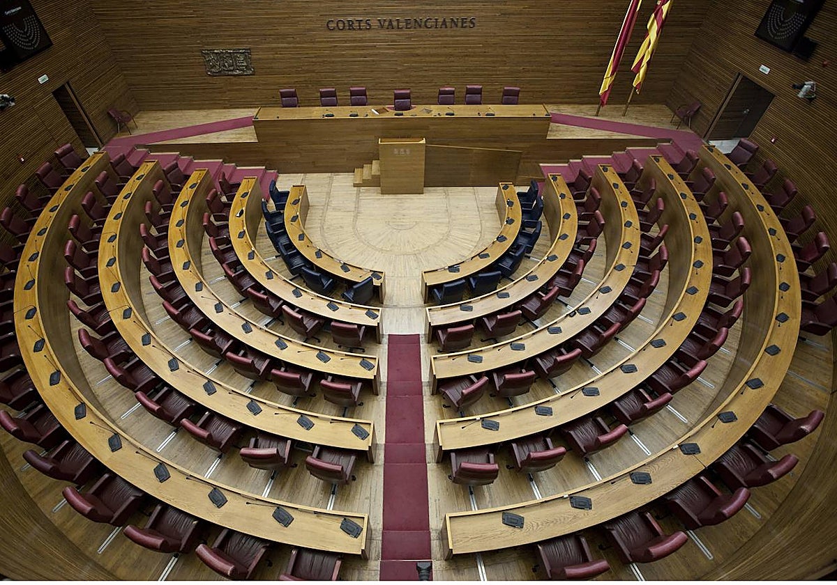Imagen del hemiciclo de las Cortes Valencianas