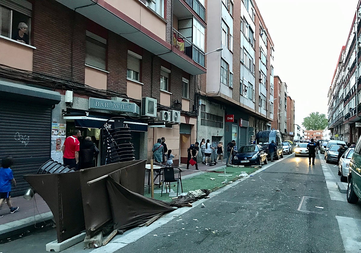 Terraza en la que se encontraba la mujer que ha sido atropellada en Valladolid