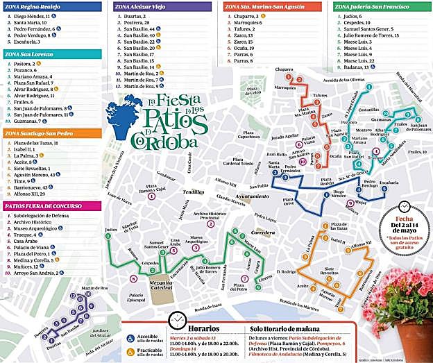 Patios de Córdoba 2023 | Guía completa para no perderte con las rutas y el plano de los recintos