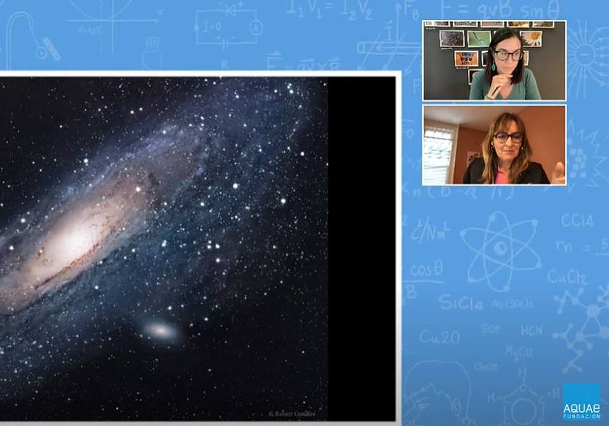 Imagen de un momento del webinar impartido por la astrofísica Eva Villaver