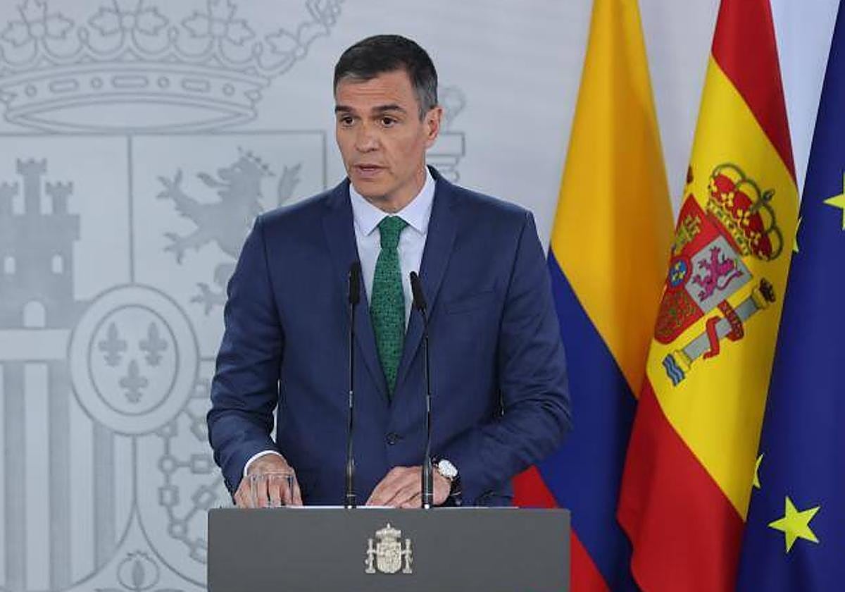 El presidente del Gobierno, Pedro Sánchez, este jueves en La Moncloa