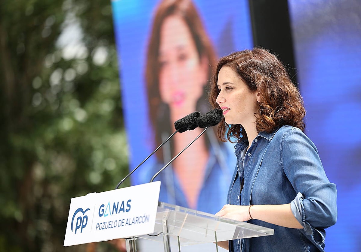 Isabel Díaz Ayuso, el domingo en Pozuelo de Alarcón