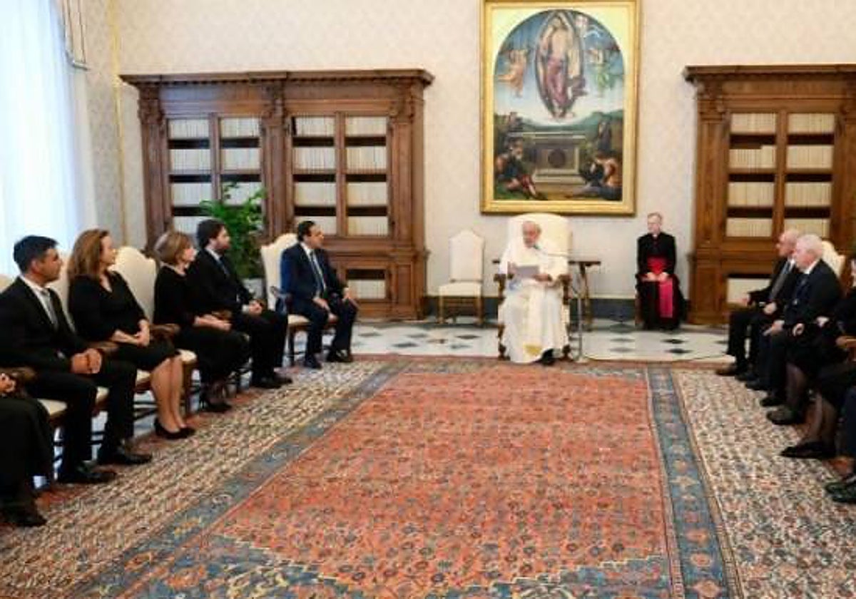 Imagen tomada durante la reunión del Papa Francisco con la organización agraria ASAJA