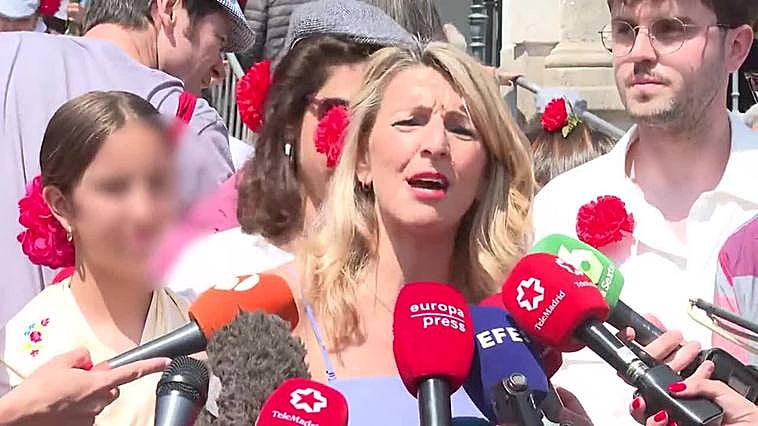 Yolanda Díaz dice que las previsiones de Bruselas evidencian las "mentiras" de Feijóo